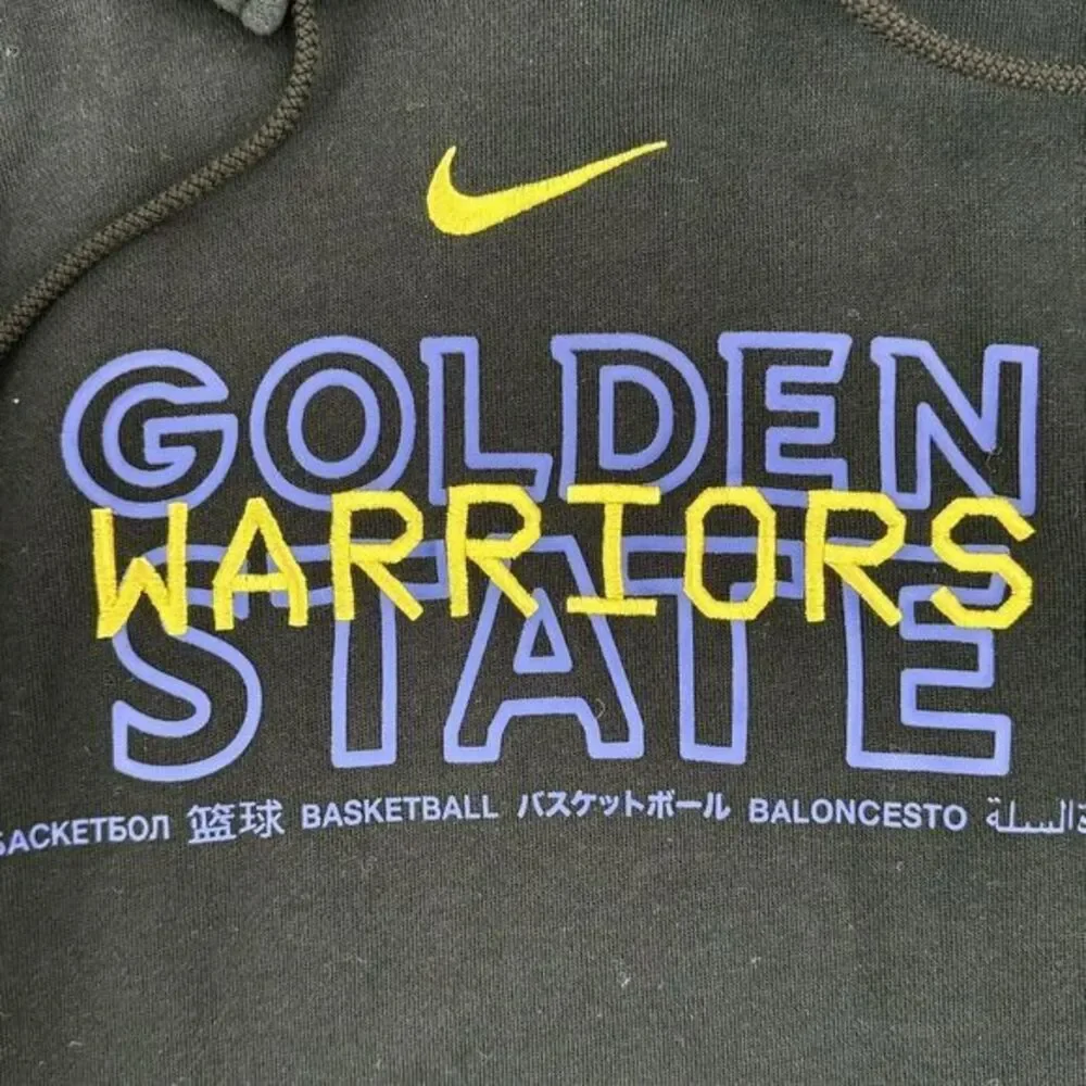 Nike Golden State Warriors Courtside Hooded‎ Embroidered Sweatshirt Zip Pocket